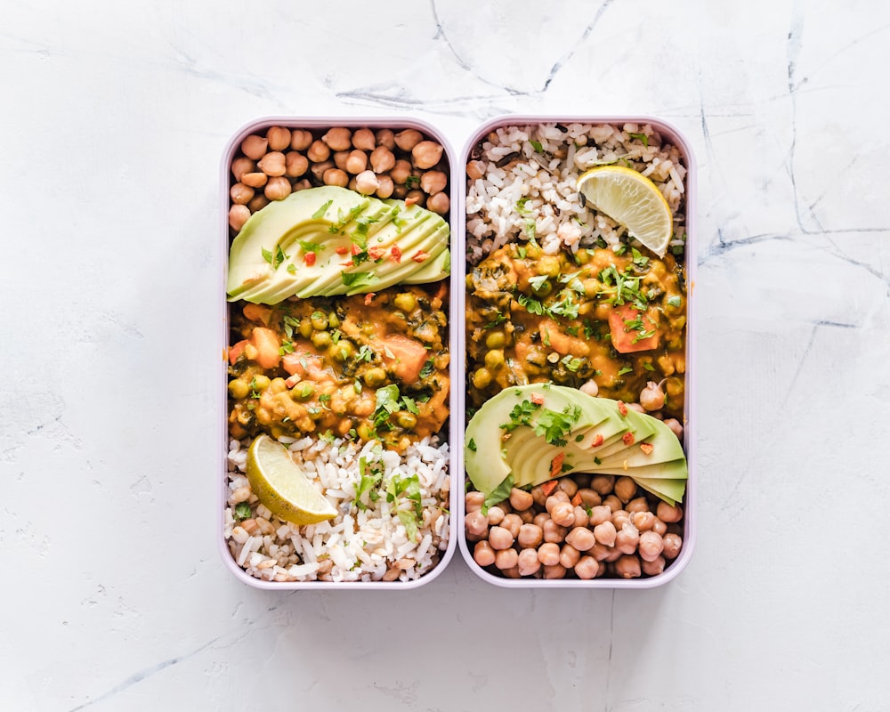 Nutritious breakfast bowl with grains and fresh vegetables